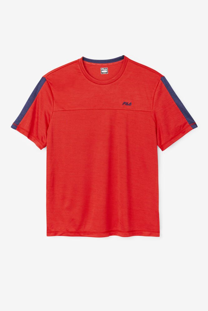 Fila T-Shirt Delfino Crew Mens Red - India FWX-364527